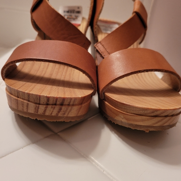 Free People leather strapped wedged sandals size 40 - Picture 5 of 12
